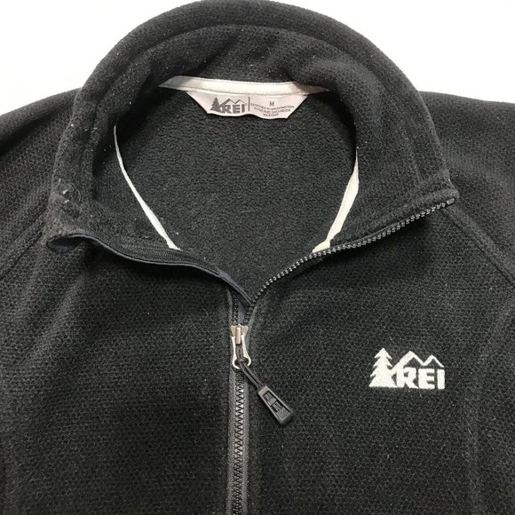 REI Polartec Black Fleece Full Zip Jacket Women's Medium - Picture 3 of 7